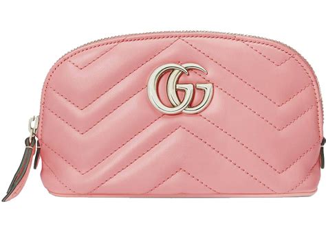 gucci gg marmont leather cosmetics case pink
